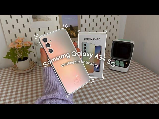 Samsung Galaxy A34 5G aesthetic unboxing accessories + camera test 