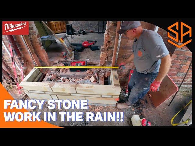 THIS IS SPECIAL... COURSED NATURAL STONE BAY WINDOW BUILD...FARMHOUSE RENOVATION PT 3