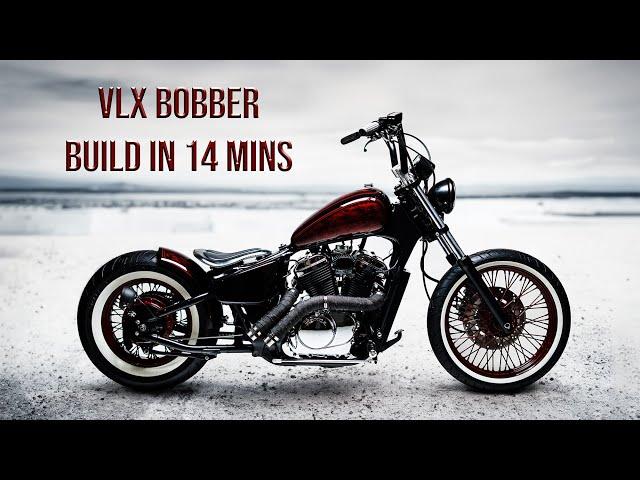 Honda Shadow VLX Bobber Complete Build in 14 minutes ASMR