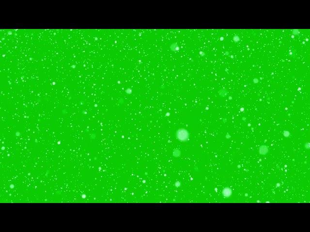 Falling snow isolated on green background | Loop 4k + Chroma key