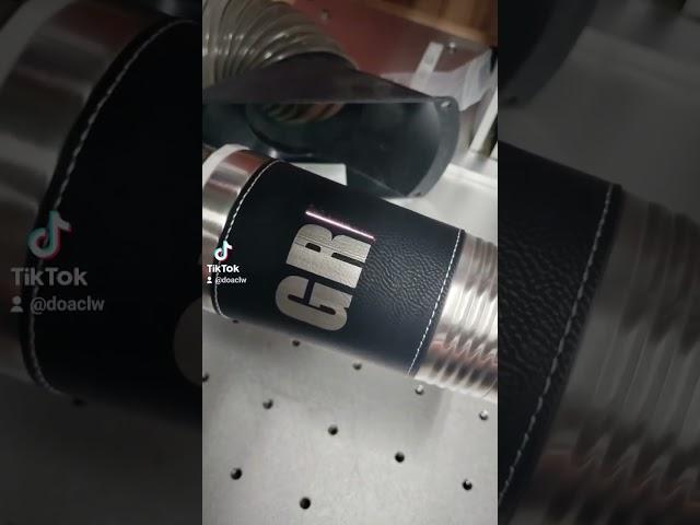 Fiber Laser, Leatherette tumbler engraving!