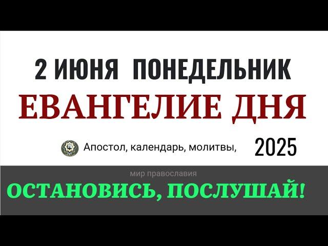 2 июня понедельник Евангелие дня 2025 с толкованием