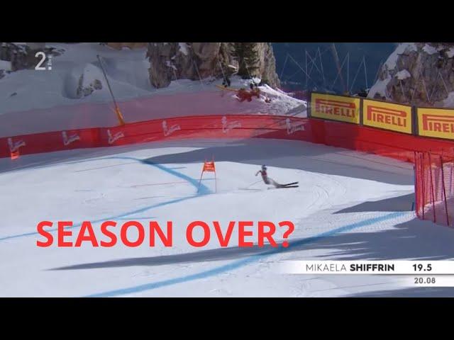 THE BEST SKIER IN THE WORLD CRASHED AT 100km/h Mikaela Shiffrin Cortina Italy 2024