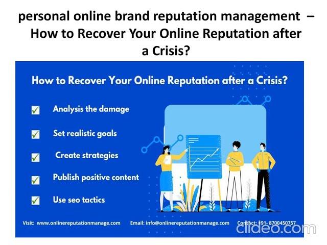 personal online brand reputation management - How to Recover Your Online Reputation after a Crisis?