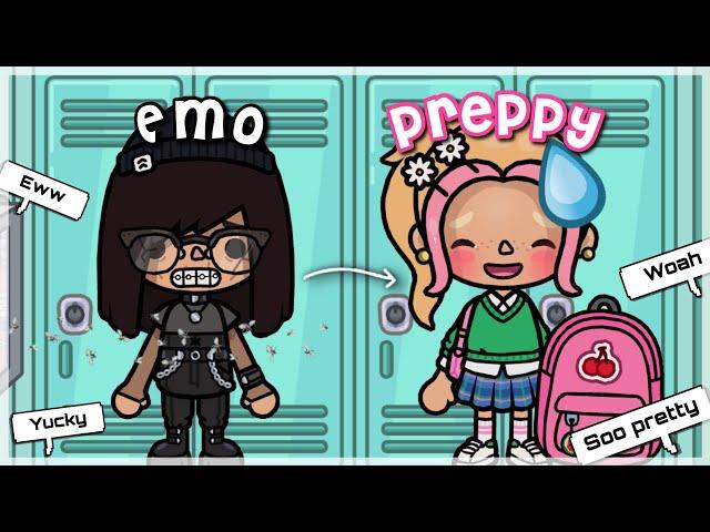 EMO to PREPPY ‍️ || Toca boca TIKTOK roleplay *WITH VOICE* ️