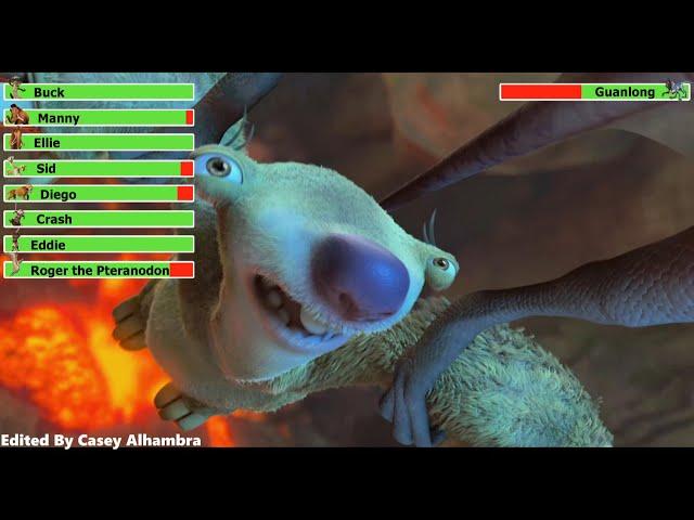 Ice Age: Dawn of the Dinosaurs (2009) Reptile Fight with healthbars 2/2 (500K Subscribers Special)