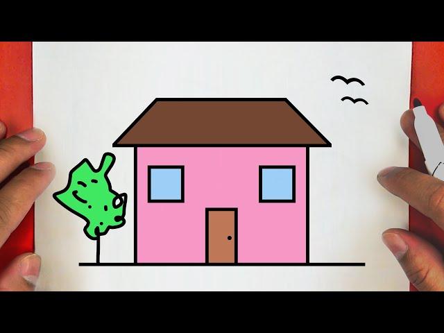 COMMENT DESSINER UNE MIGNONNE MAISON, ÉTAPE PAR ÉTAPE, JACK DESSINS