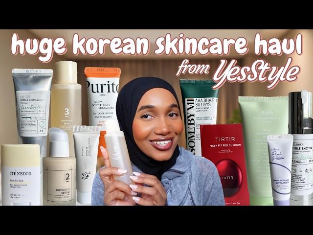 HUGE Korean skincare HAUL from YesStyle ! Unboxing, 8 months of skincare, popular skincare haul