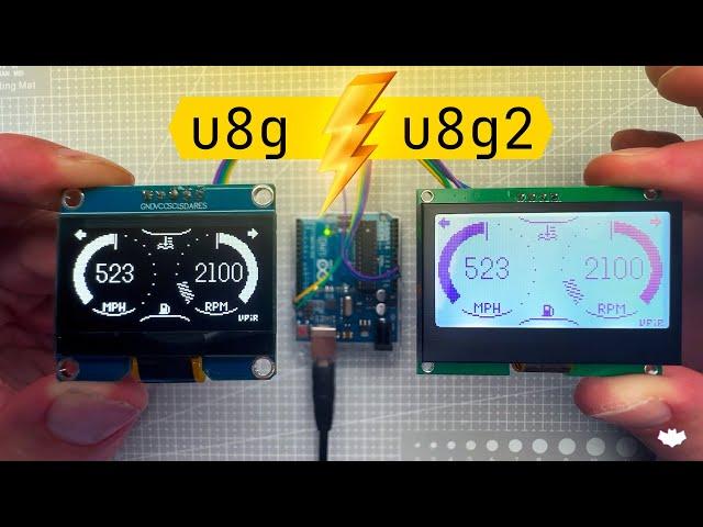 U8g vs. U8g2 Arduino Graphics Libraries (Tutorial - OLED and LCD screens with Arduino UNO)