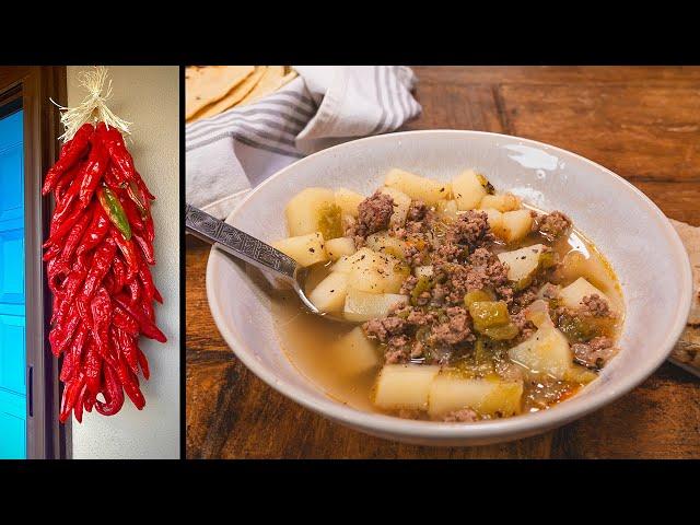 HATCH GREEN CHILE STEW WITH GROUND BEEF: Simple Recipe