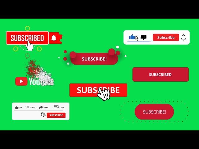 Top 10 YouTube Subscribe Button Green Screen | No Copyright