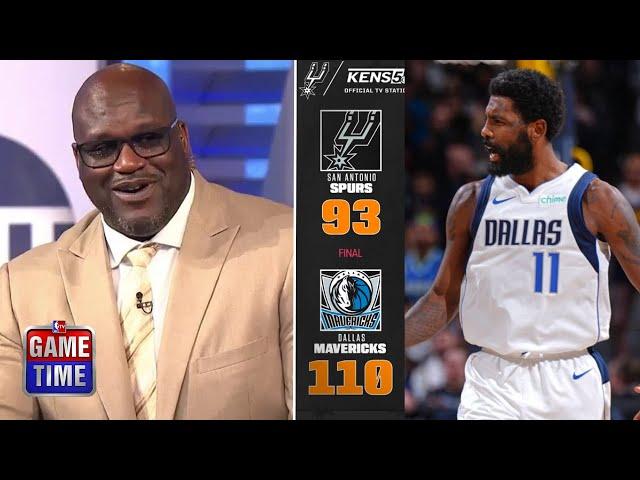 NBA Gametime reacts to Dallas Mavericks beat San Antonio Spurs 110-93; Kyrie 22 Pts; Collins 20 Pts