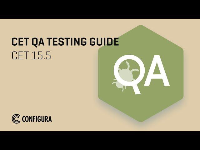 CET QA Testing Guide 15.5