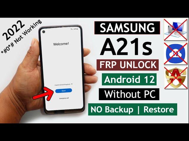 Samsung A21s Frp Bypass Android 12 Without Pc/Without Backup/Restore New Method 2022