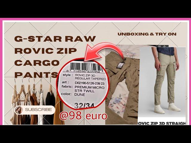 G-STAR RAW ROVIC ZIP STRAIGHT CARGO PANTS UNBOXING & TRY ON