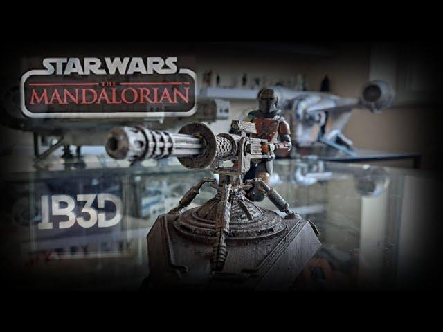 MANDALORIAN E-Web Heavy Repeating Blaster Cannon from ARVALA 7 by IB3D | Star Wars 3.75 3D Printed