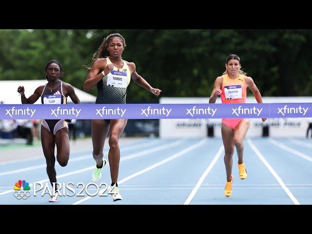 Gabby Thomas uses late push to win women's 200m at the NYC Grand Prix | NBC Sports