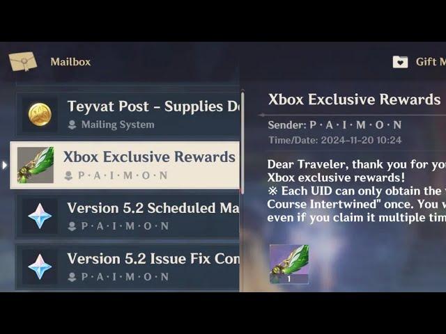 GOOD NEWS!! Anyone Can Claim the Xbox Exclusive Rewards (Glider) on Any Platform! - Genshin Impact