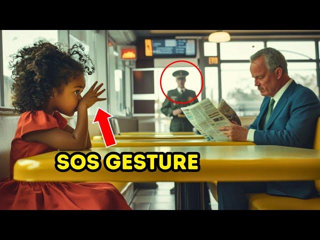 Black Girl at Rest Stop with White Dad - Marine Notices SOS Gesture and Springs into Action