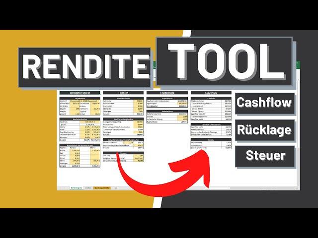 TIPP: Immobilien Excel Tool - Rendite Rechner mit Cashflow Prognose