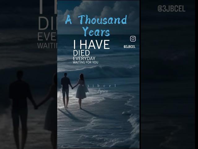 A Thousand Years #shorts #lyrics