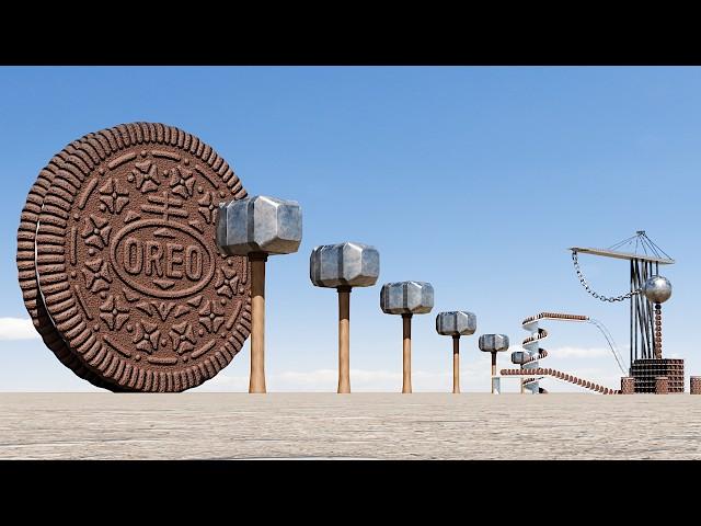 Giant Oreo Biscuits Domino Effect