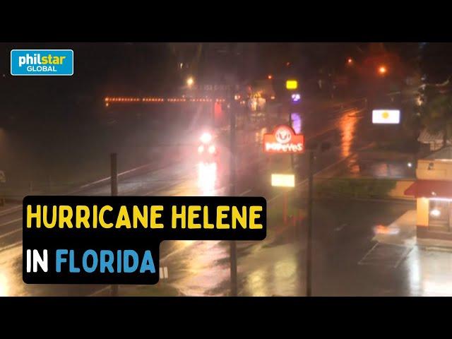 Heavy rain as Hurricane Helene hits Florida