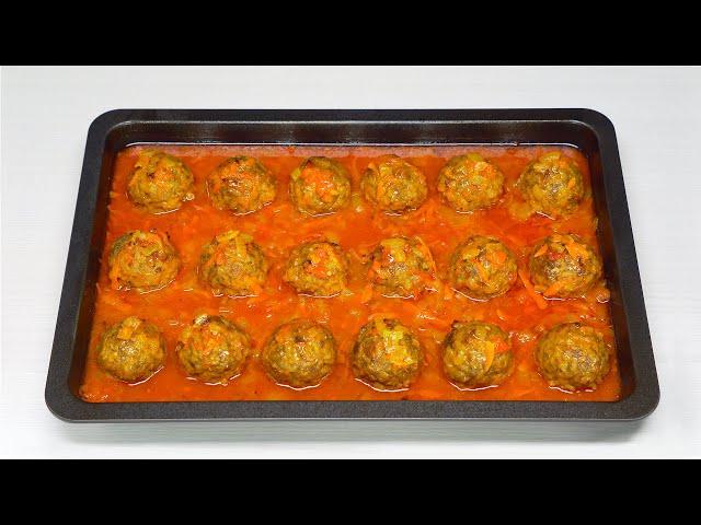 Meatballs with rice in the oven. Recipe from the Always Delicious!