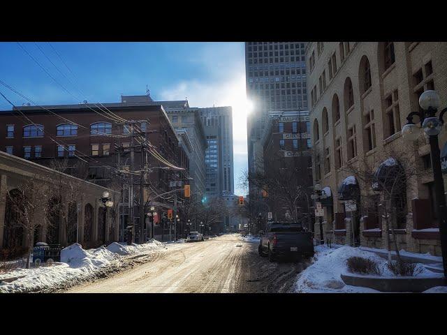 Winnipeg Walking Video 6 - East Exchange District  - Waterfront - Downtown Winnipeg - Winter