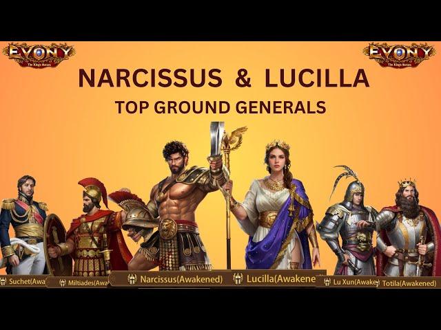 Narcissus & Lucilla full Stats & Comparison with other Ground Generals in EVONY