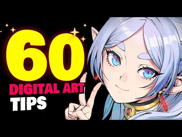  60 DIGITAL ART TIPS in 6 min | YouTube Art School