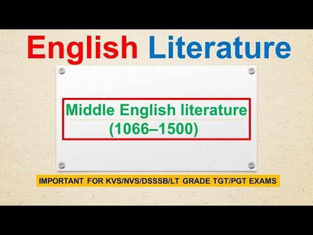 History of English Literature | Middle English Period | Major Writers & Works | Medieval Literature