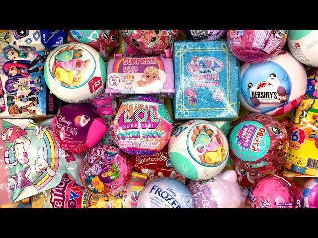 40 minutes of asmr sounds unboxing LOL Dolls, Five Surprise My Mini Baby, snackles, disney surprise