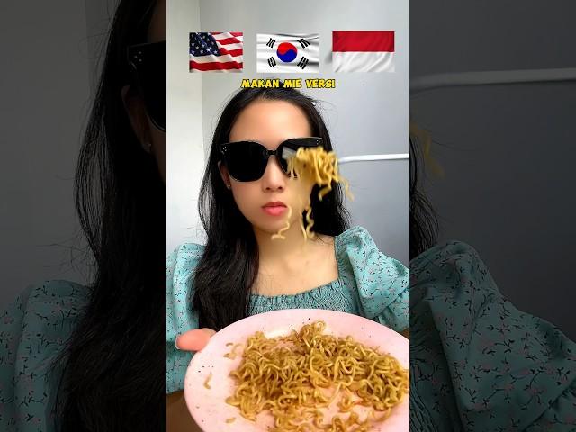 MAKAN MIE VERSI NEGARA INDONESIA THE BEST ️ #challenge #mukbang #asmr