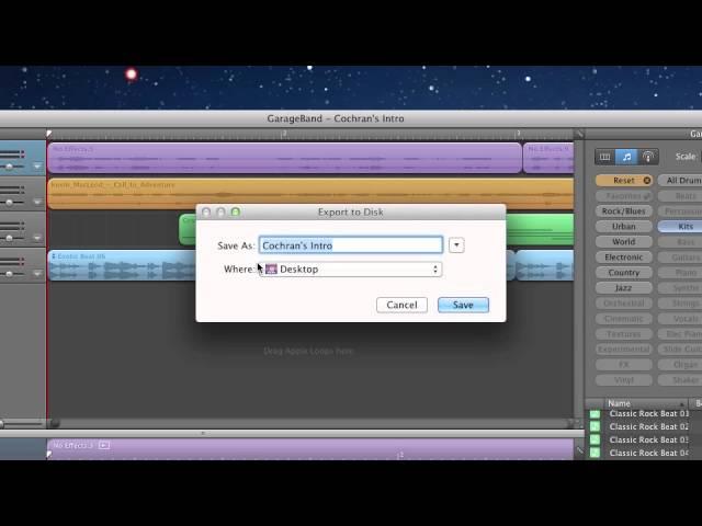 How to export your garageband project as an mp3