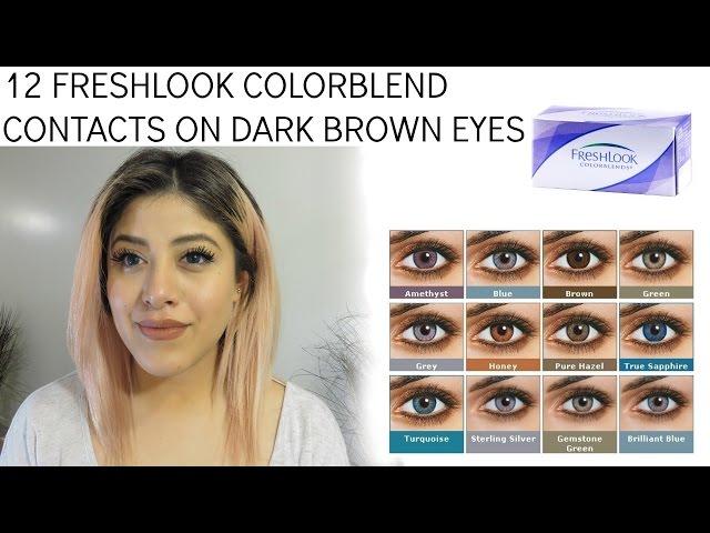 12 Freshlook Contacts on Dark Brown Eyes - Lens.me PROMO CODE : MIMI