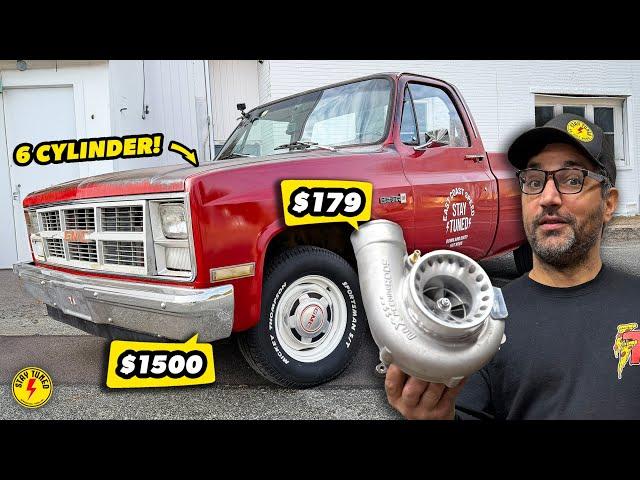 I Built a $1000 Turbo Kit for My 6 Cylinder Shop Rig and it RULES! 1983 GMC Squarebody!