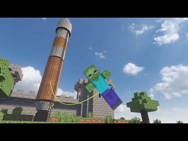 Send Zombie to Space in Realistic Minecraft Castle in TEARDOWN