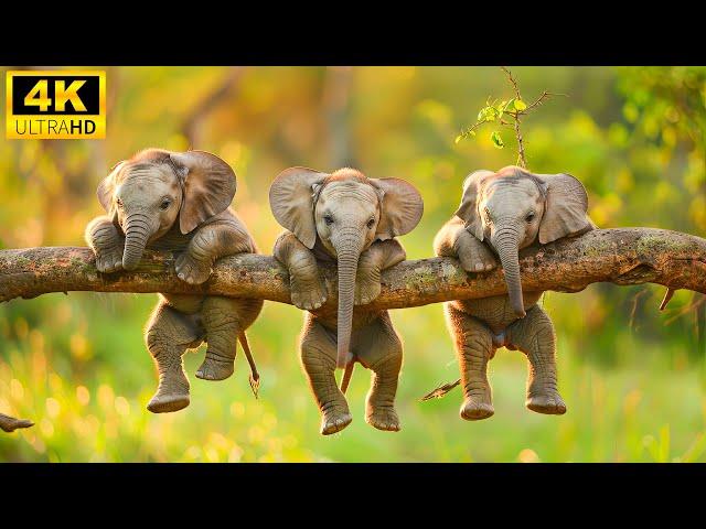 Baby Animals 4K - Explore The Cute World Of Young Wild Animals With Relaxing Music (Colorfully)