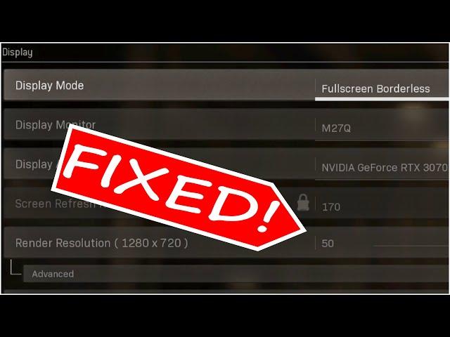 STOP Warzone from Changing Settings! (Warzone Render Resolution & Display Mode Fix)