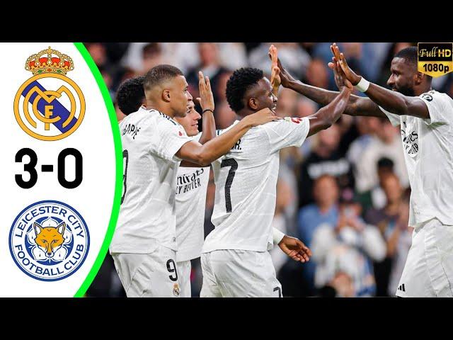 Real Madrid vs Licester | Uefa Champions League 2024 | Mbappe Rocket Goals, Highlights & All Goals 