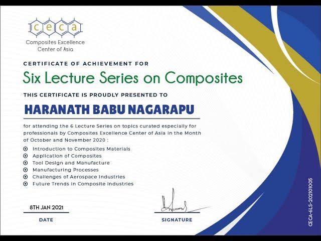 Value Packed 6 Lecture Series on Composites Manufacturing .