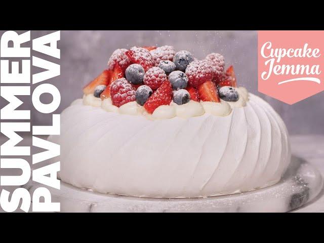 Crunchy, Mallowy Summer Fruit Pavlova Recipe - The King of Summer Desserts | Cupcake Jemma