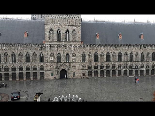 View from the window of hotel Regina, Grote markt, Ieper, Belgium