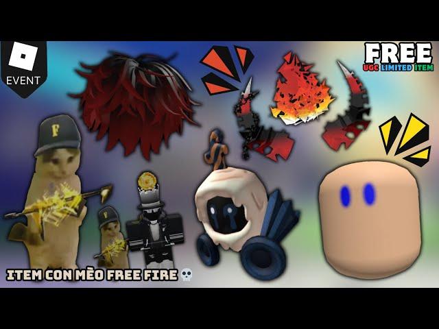 Cách lấy item con mèo free fire + Sừng lửa + Face mắt phát sáng + các items Free UGC Limited Roblox