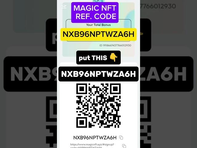 Magic nft invitation code ( required ) || Magic nft referral code || magic nft invite code