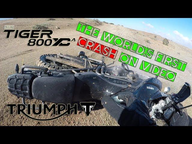 2018 Triumph Tiger 800 XCa: the WORLD's FIRST CRASH on video!