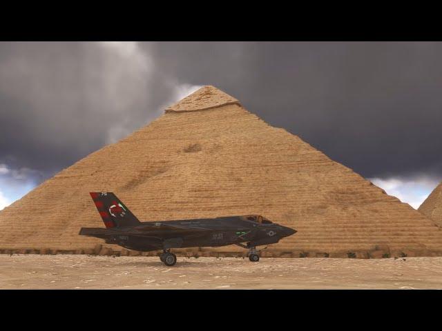 F-35B over the Pyramids in the new Microsoft Flight Simulator 2024