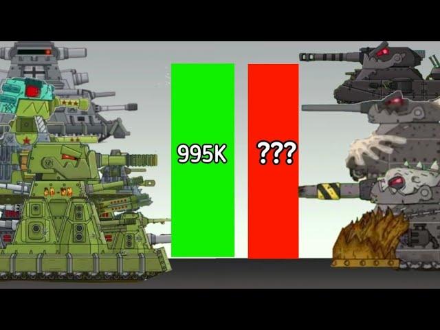 All Power Levels of KV-44M vs RATTE. cartoon about tanks