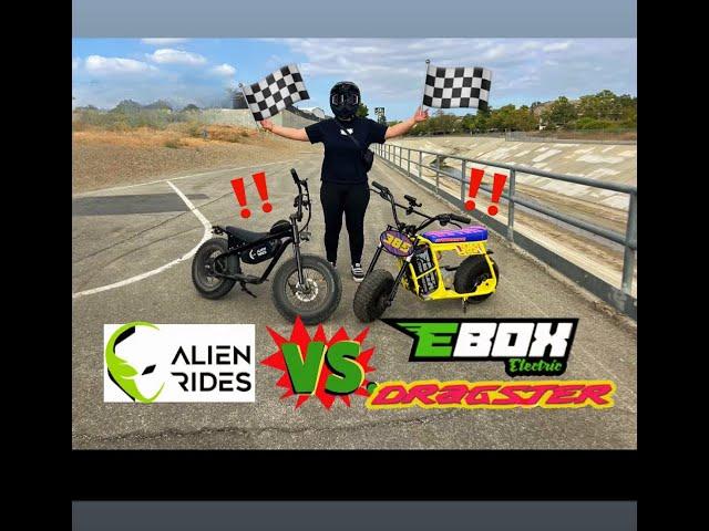 Ebox Dragster Vs Alien Rides Atom **MINI BIKE RACE**